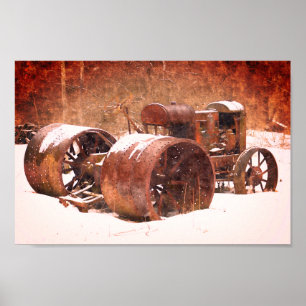 Poster Tracteur agricole antique