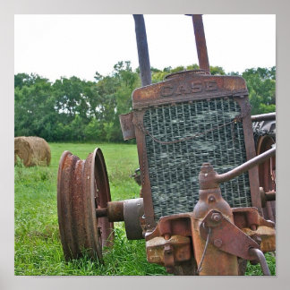 Poster Tracteur Coque d'antiquité rousty