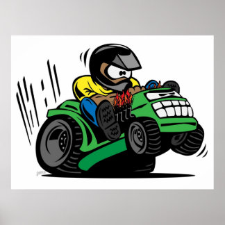 Poster Tracteur de tondeuse à gazon