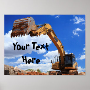 Poster Tracteur d'excavateur de diviseur de messages pers