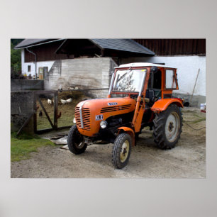 Poster Tracteur Orange Steyr KL II