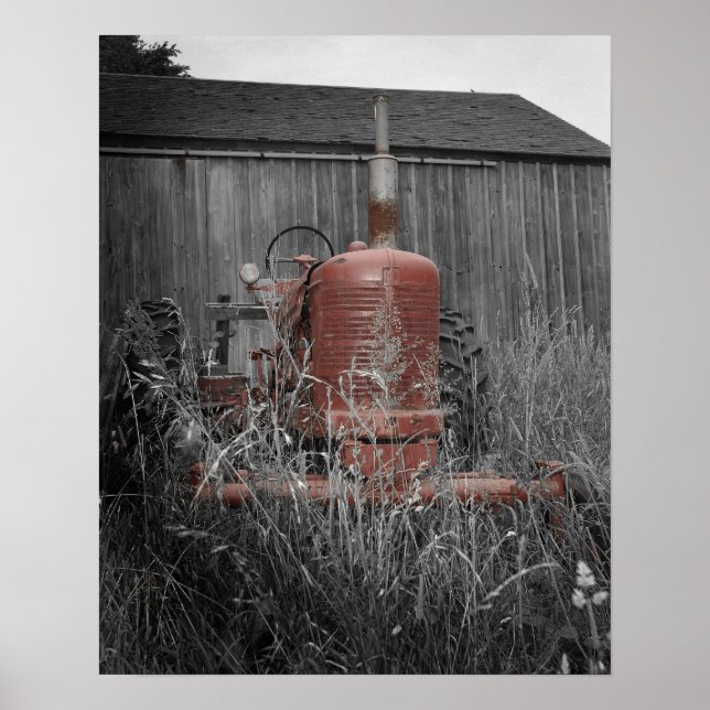 Poster Tracteur rouge (Devant)