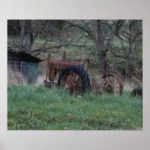 Poster Tracteur rustique