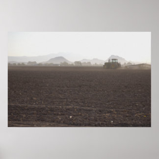 Poster Tracteur sur le terrain