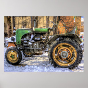 Poster Tracteur vert