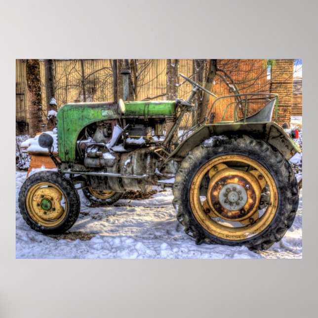 Poster Tracteur vert (Devant)