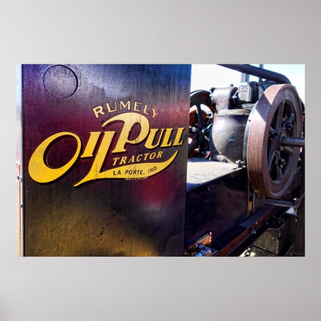 Poster TRACTEUR vintage DE PULLES D'HUILE (Devant)