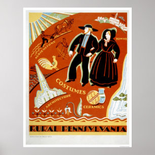 Poster Tradition amish de costume WPA 1938