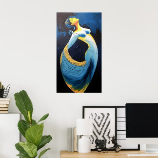 Poster Tradition en mouvement : Une silhouette indienne m