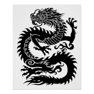 Poster Traditional Chinese dragon