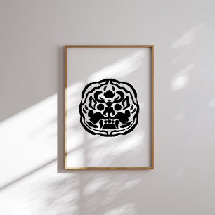 Poster traditionnel Motif coréen en masque de tigr