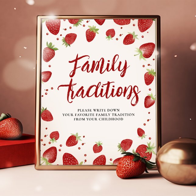 Poster Traditions familiales personnalisées Signes fraise (Créateur téléchargé)