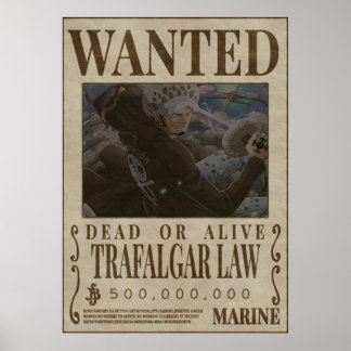 Poster TRAFALGAR LAW Une pièce recherchée