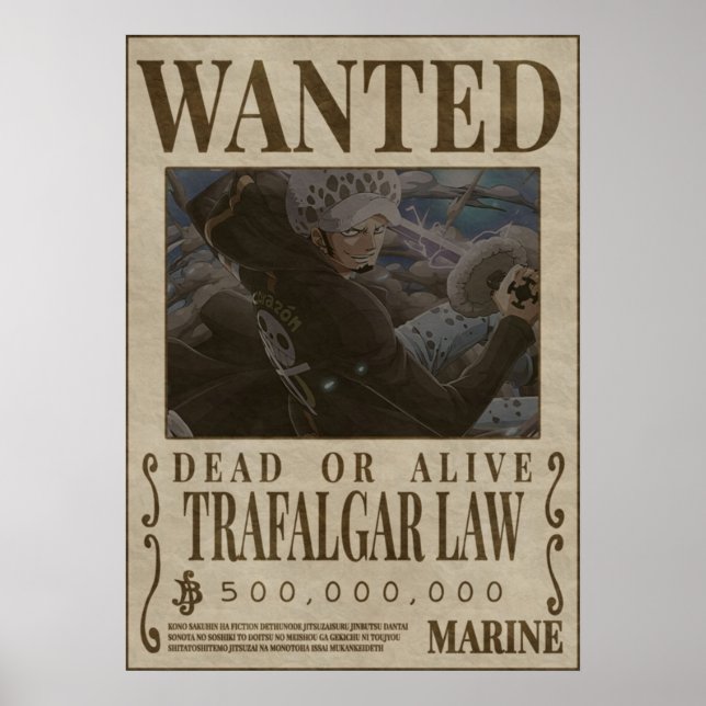 Poster TRAFALGAR LAW Une pièce recherchée (Devant)