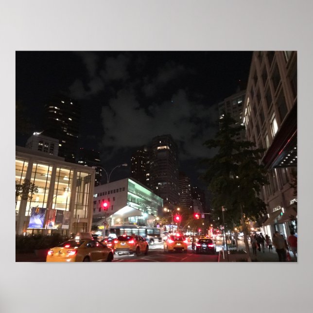 Poster Trafic de nuit à Lincoln Center New York City NYC (Devant)