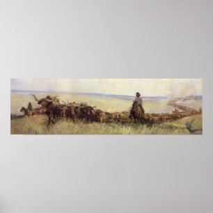 Poster Trail Herd to Wyoming by WHD Koerner