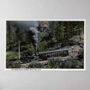 Poster Train à crémaillère en montée