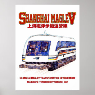 Poster Train à grande vitesse Shanghai Maglev SMT Transra