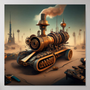 Poster Train à vapeur Cyber