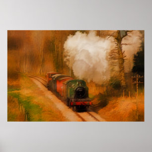Poster Train à vapeur ferroviaire pour Trainspotspotters 