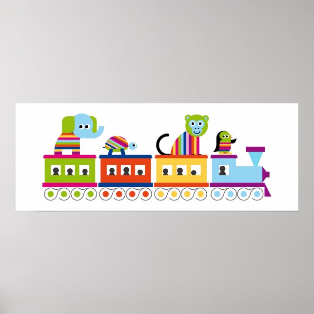 Poster Train animal rayé (Devant)