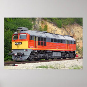 Poster Train automobile hongrois M62 diesel