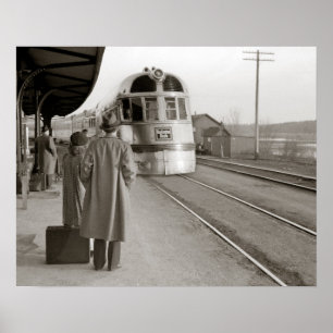 Poster Train de Burlington Zephyr, 1940. Photo vintage