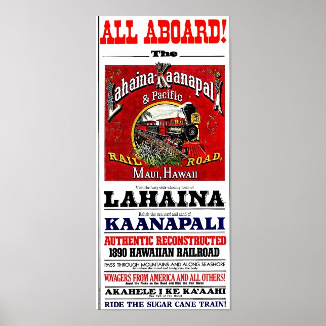 Poster Train de canne à sucre avec Locomotives Baldwin (Devant)