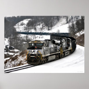 Poster Train de charbon d'hiver