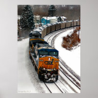 Train de charbon en hiver