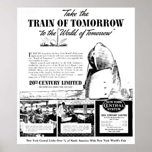 Poster Train De Demain - New York Central Railroad (Devant)