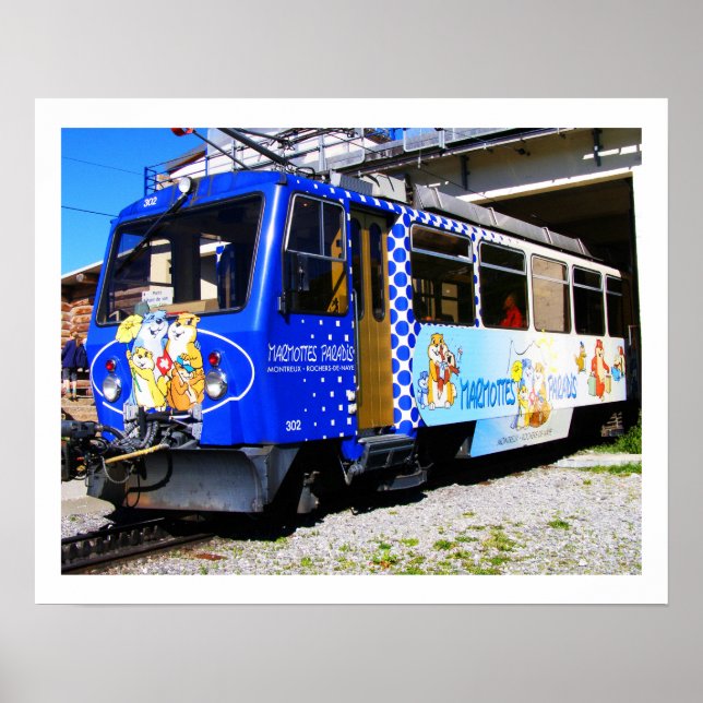 Poster Train de Marmottes en Suisse (Devant)