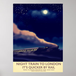 Poster Train De Nuit Pour Londres.