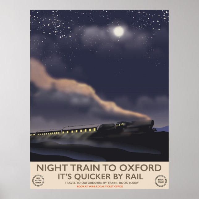 Poster Train de nuit pour Oxford (Devant)