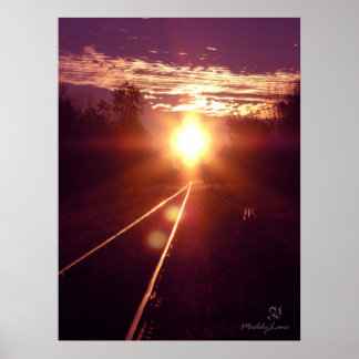 Poster Train de pensées Coucher du soleil par Miyspirit