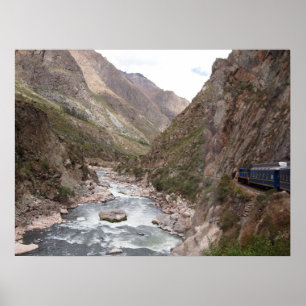 Poster Train de rail d'Inca à l'affiche de Machu Picchu