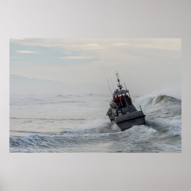 Poster Train d'équipage de la Garde côtière en haut Surf (Devant)