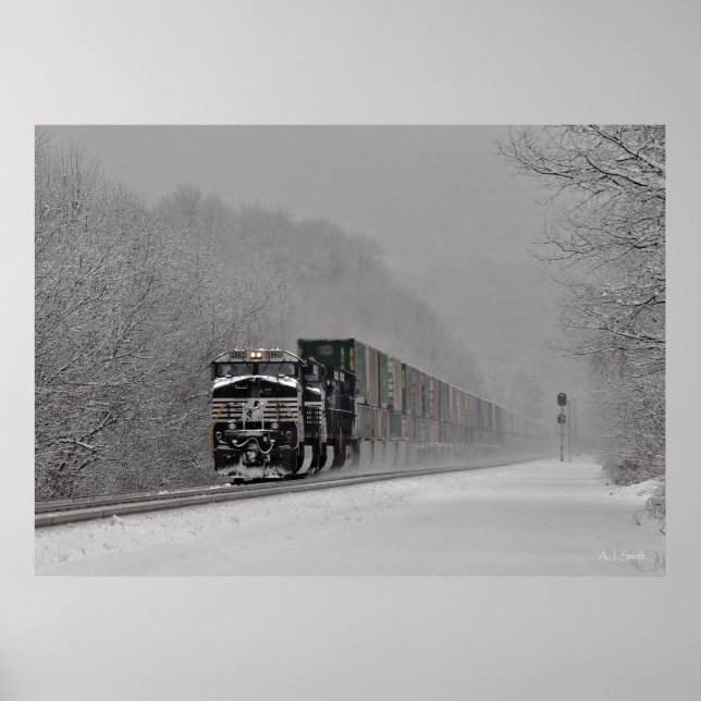 Poster Train enneigé (Devant)