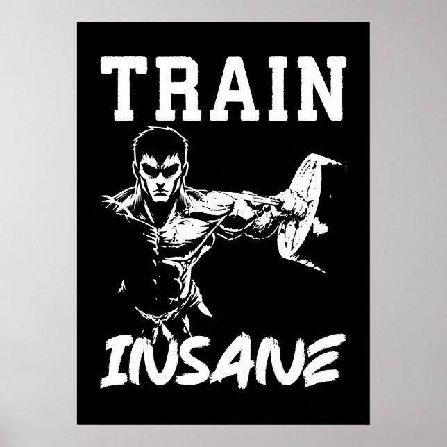 Poster Train fou - Anime Bodybuilding Gym entraînement (Devant)