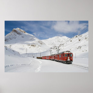 Poster Train local sur la ligne Bernina