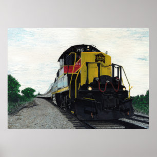 Poster Train Locomotive Midwest