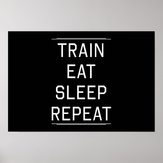 Poster Train Mange Sleep Répéter. (Devant)