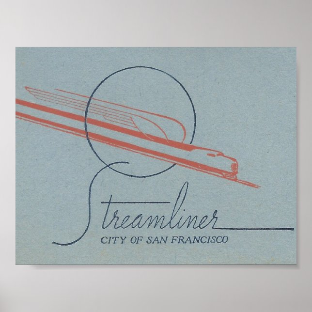 Poster train STREAMLINER de San Francisco Travel (Devant)