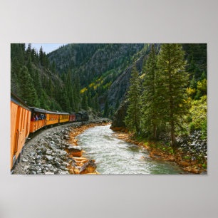 Poster Train sur la rivière Animas, Colorado