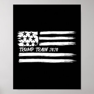 Poster Train Trump Président Élection Campagne Drapeau Us