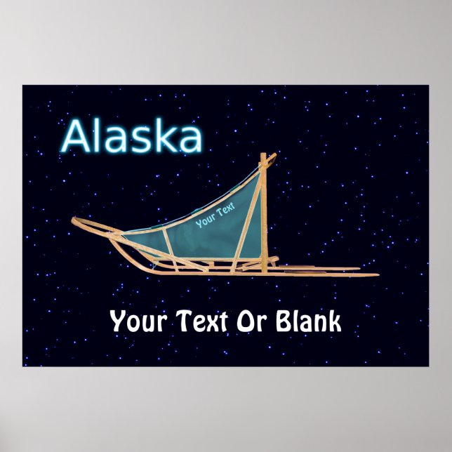 Poster traîneau à chiens - Alaska (Devant)