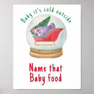 Poster Traîneau du Père Noël - Nommez ce bébé nourriture