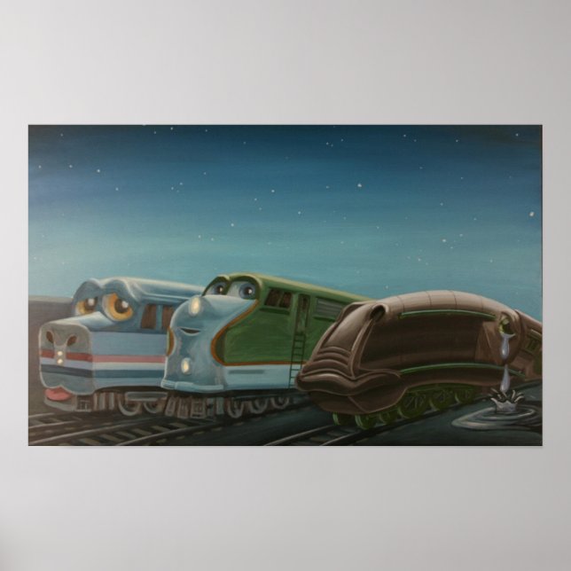 Poster Trains à Boston Yard (Devant)