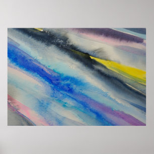 Poster trait de brosse, peinture couleur d'aquarelle Abst