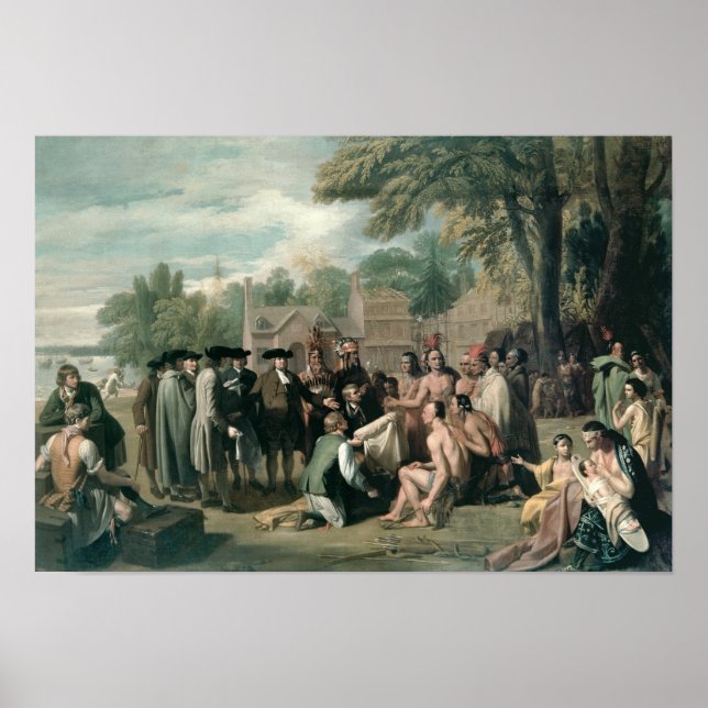 Poster Traité de William Penn avec les Indiens dans (Devant)